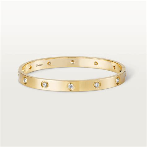 cartier love bracelet 10 diamonds white gold|cartier love bangle size chart.